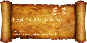 Együd Kálmán névjegykártya